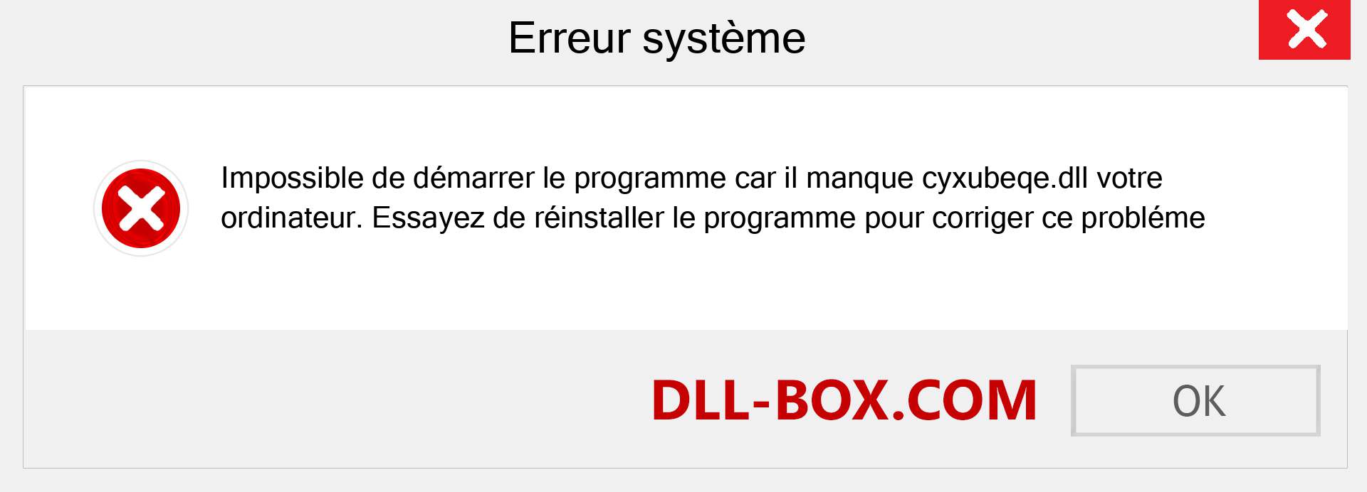 Le fichier cyxubeqe.dll est manquant ?. Télécharger pour Windows 7, 8, 10 - Correction de l'erreur manquante cyxubeqe dll sur Windows, photos, images