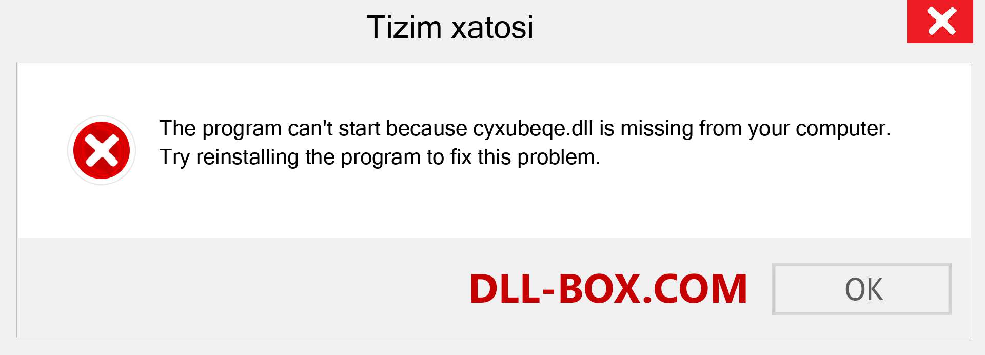 cyxubeqe.dll fayli yo'qolganmi?. Windows 7, 8, 10 uchun yuklab olish - Windowsda cyxubeqe dll etishmayotgan xatoni tuzating, rasmlar, rasmlar